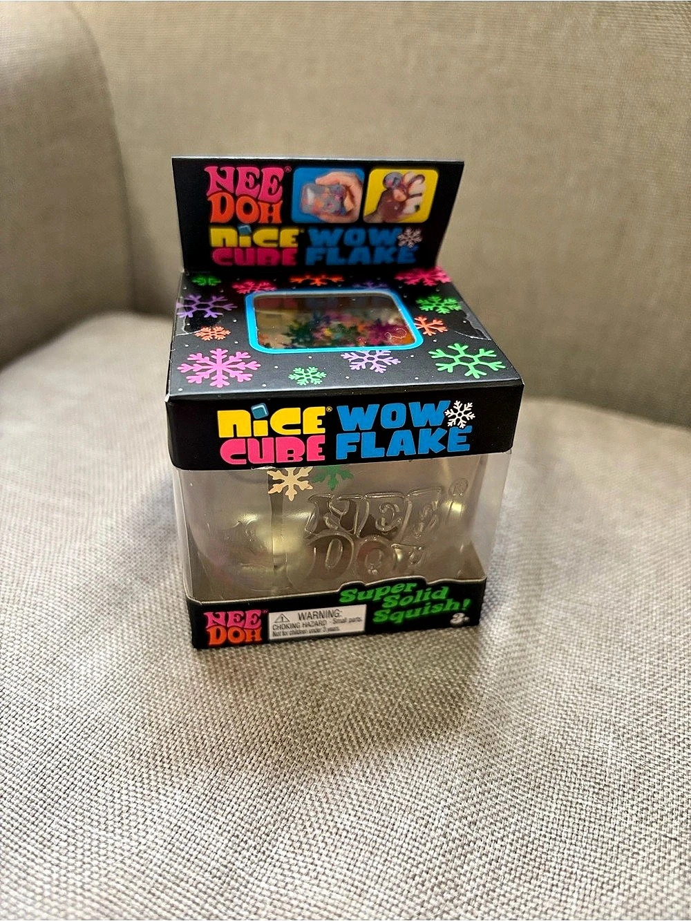 Nee Doh Nice Cube Wow Flake Super Solid Squish Toy NWT